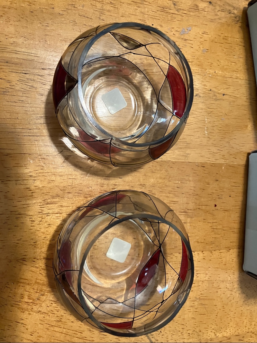 New.  Set of 2  Partylite glass mosaic style small 3” votive holders - Picture 3 of 11
